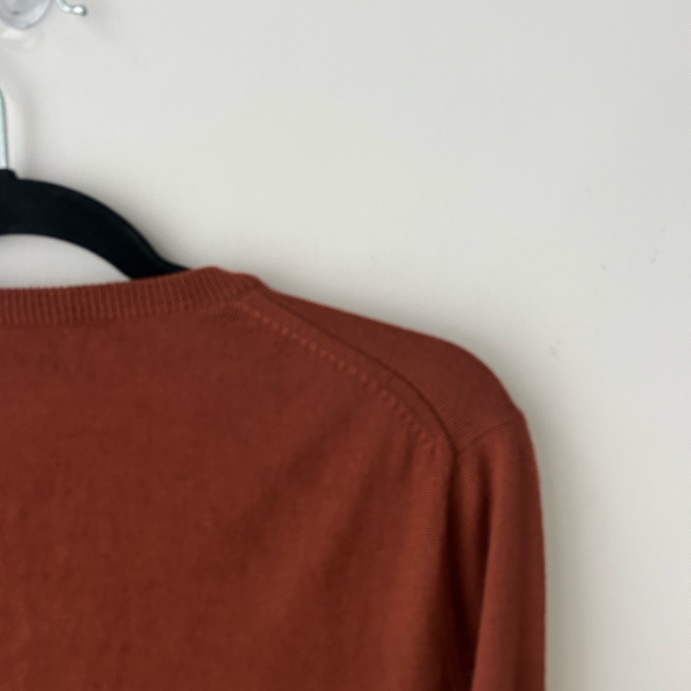 Jcrew merino wool burnt orange v neck sweater - Picture 10 of 10